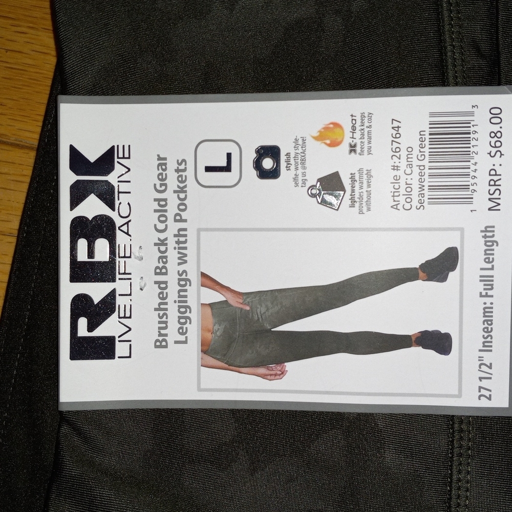 New RBX, camouflage inspired workout leggings large
